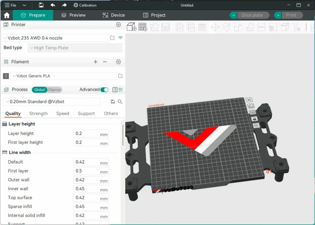 interface do orca slicer