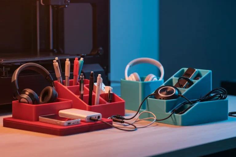 Organizadores impressos em 3d, cores e formas para deixar sua area de trabalho mais limpa e estilosa