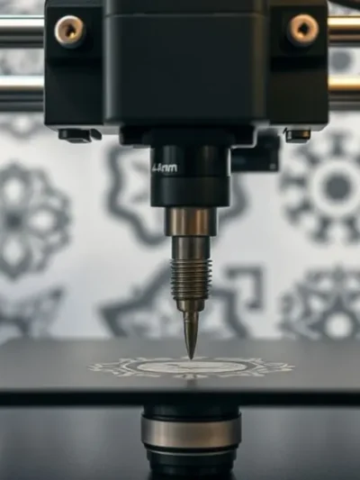 Impressora 3D com bico 0.4mm produzindo peças detalhadas