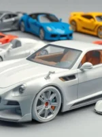 Representação artística de carros com designs personalizados gerados por impressão 3D