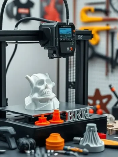 Máquina de impressão 3D criando peças automotivas