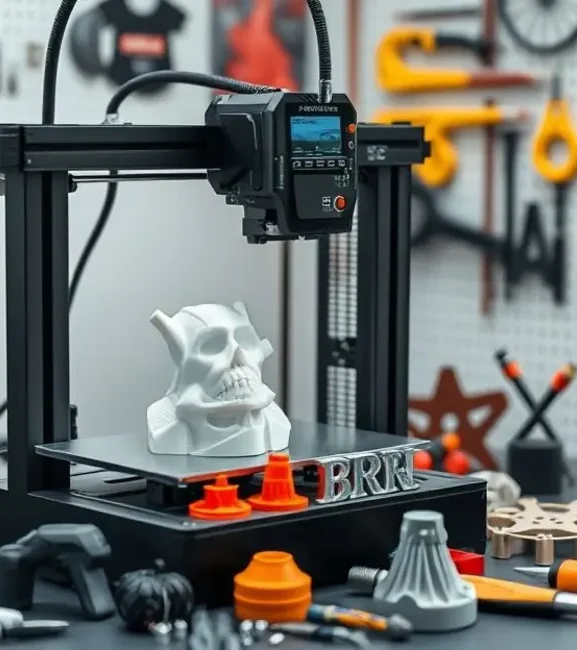 Máquina de impressão 3D criando peças automotivas