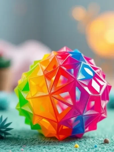 Impressão 3D vibrante e criativa