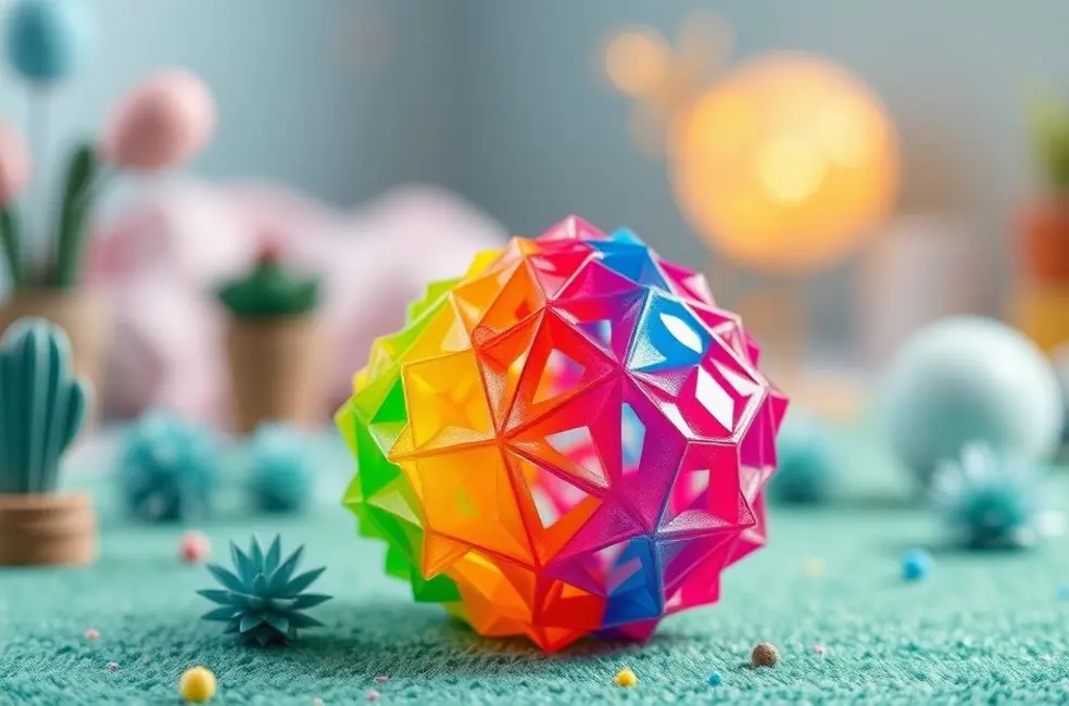 Impressão 3D vibrante e criativa