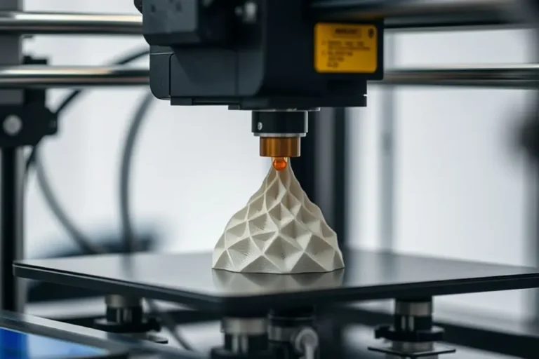 Impressora 3D mostrando o processo de impressão com bico 0.4mm