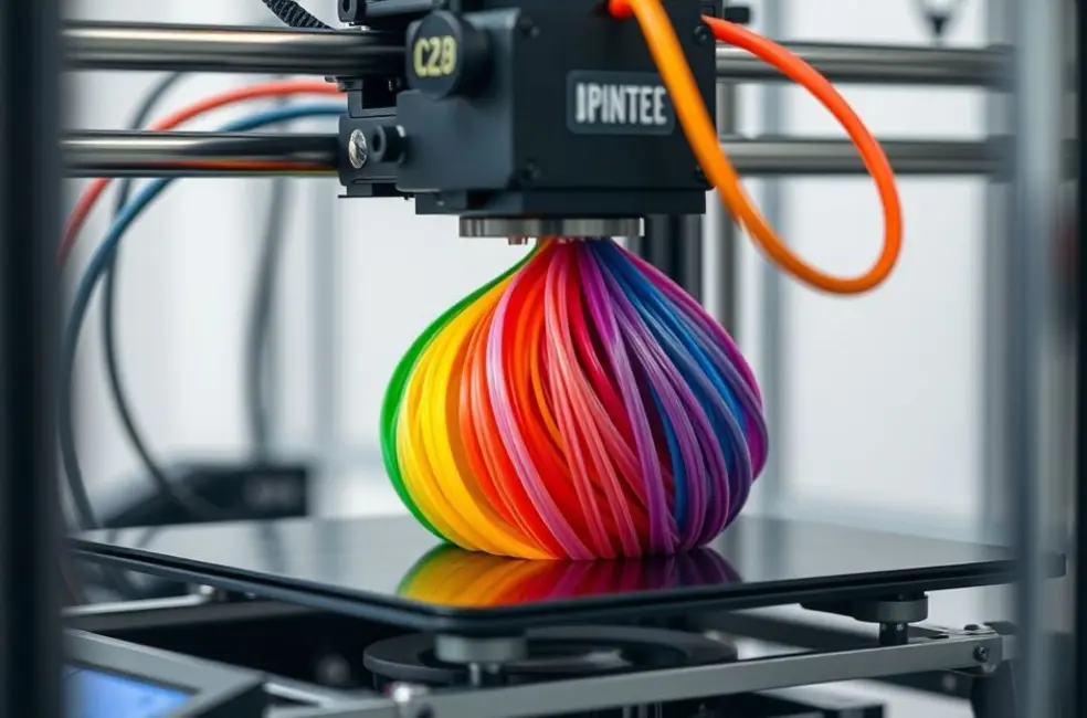 A Base da Impressão 3D Multicolorida