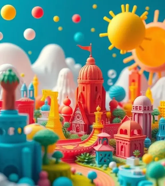 Vista artística de um mundo criado com impressões 3D