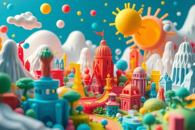 Vista artística de um mundo criado com impressões 3D