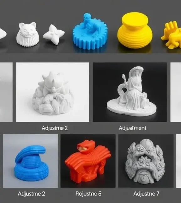 Diferentes objetos impressos em 3D