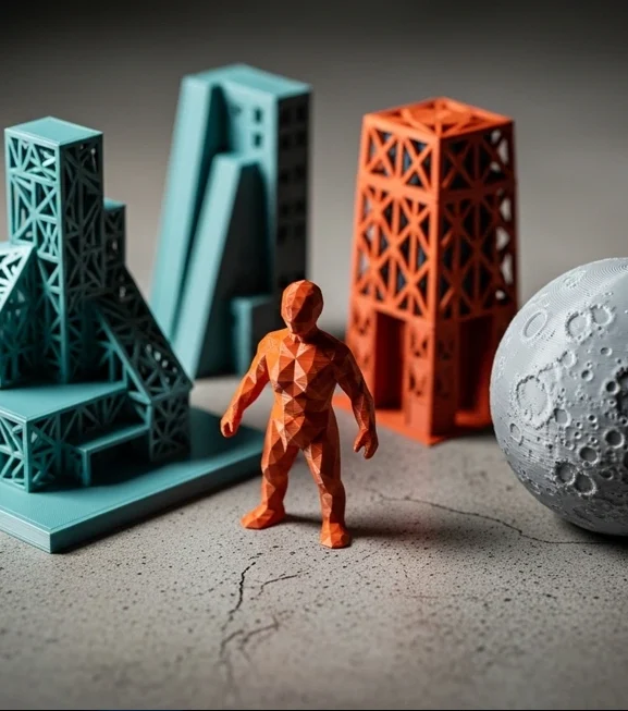 Uma coleção artística de objetos impressos em ABS.